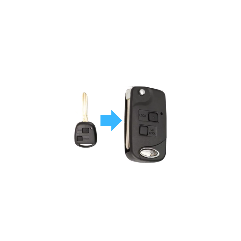 CARCASA TOYOTA 2 BOTONES CONVERTIBLE TOY43