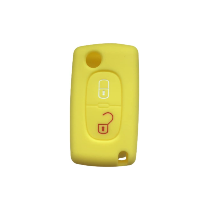 FUNDA MANDO CITROEN/PEUGEOT AMARILLO 2 BOTONES
