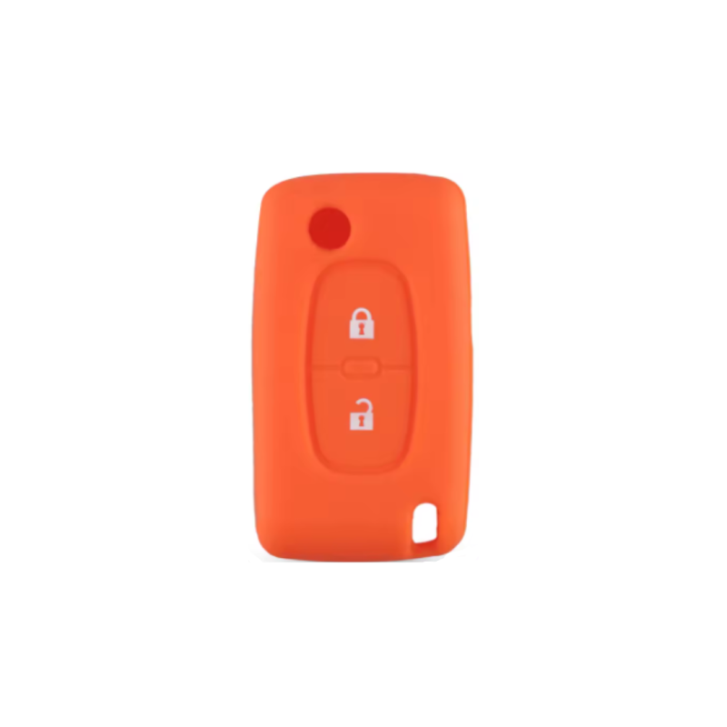 FUNDA MANDO CITROEN/PEUGEOT NARANJA 2 BOTONES