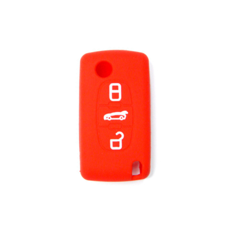 FUNDA MANDO CITROEN/PEUGEOT ROJO 3 BOTONES