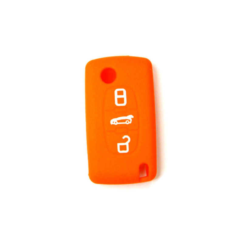 FUNDA MANDO CITROEN/PEUGEOT NARANJA 3 BOTONES