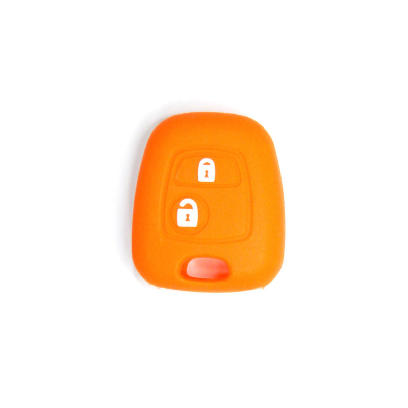 FUNDA MANDO FIJO CITROEN/PEUGEOT NARANJA 2 BOTONES