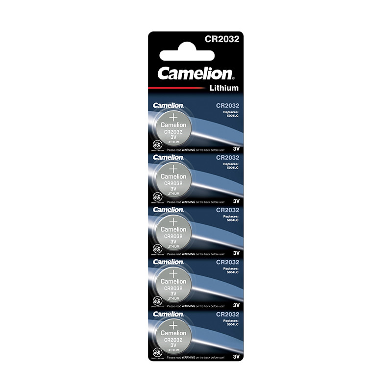 PACK 5 PILAS DE BOTON DE LITIO CR2032 CAMELION