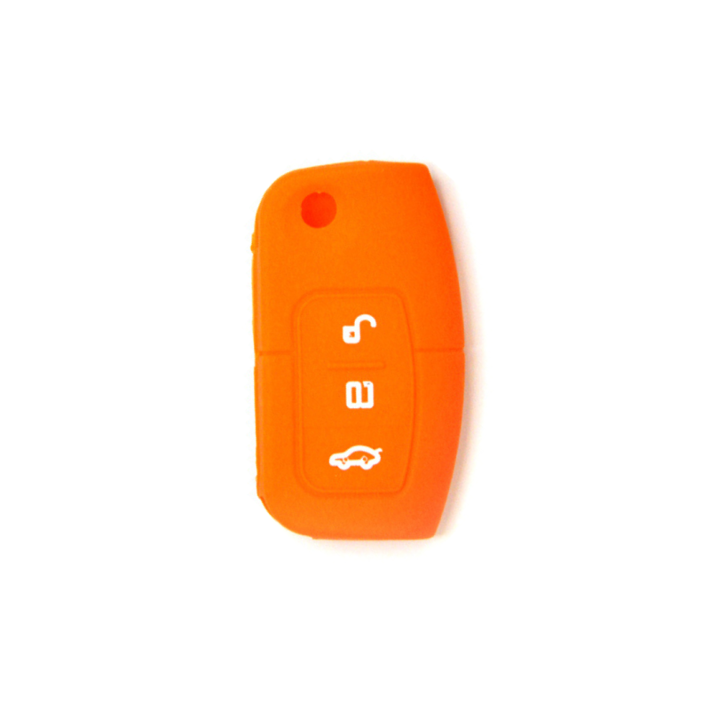 FUNDA MANDO PLEG. FORD NARANJA 3 BOTONES