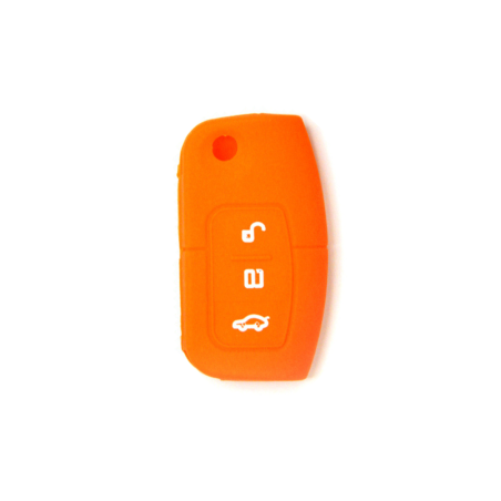 FUNDA MANDO PLEG. FORD NARANJA 3 BOTONES