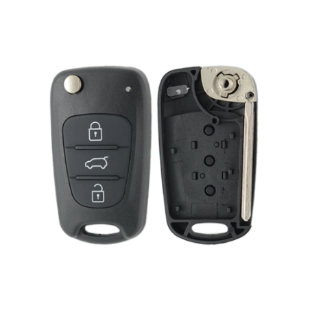 CARCASA HYUNDAI PLEGABLE 3 BOTONES NEGRA HYN14