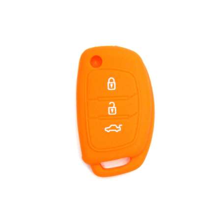 FUNDA MANDO  HYUNDAI/KIA NARANJA 3 BOTONES